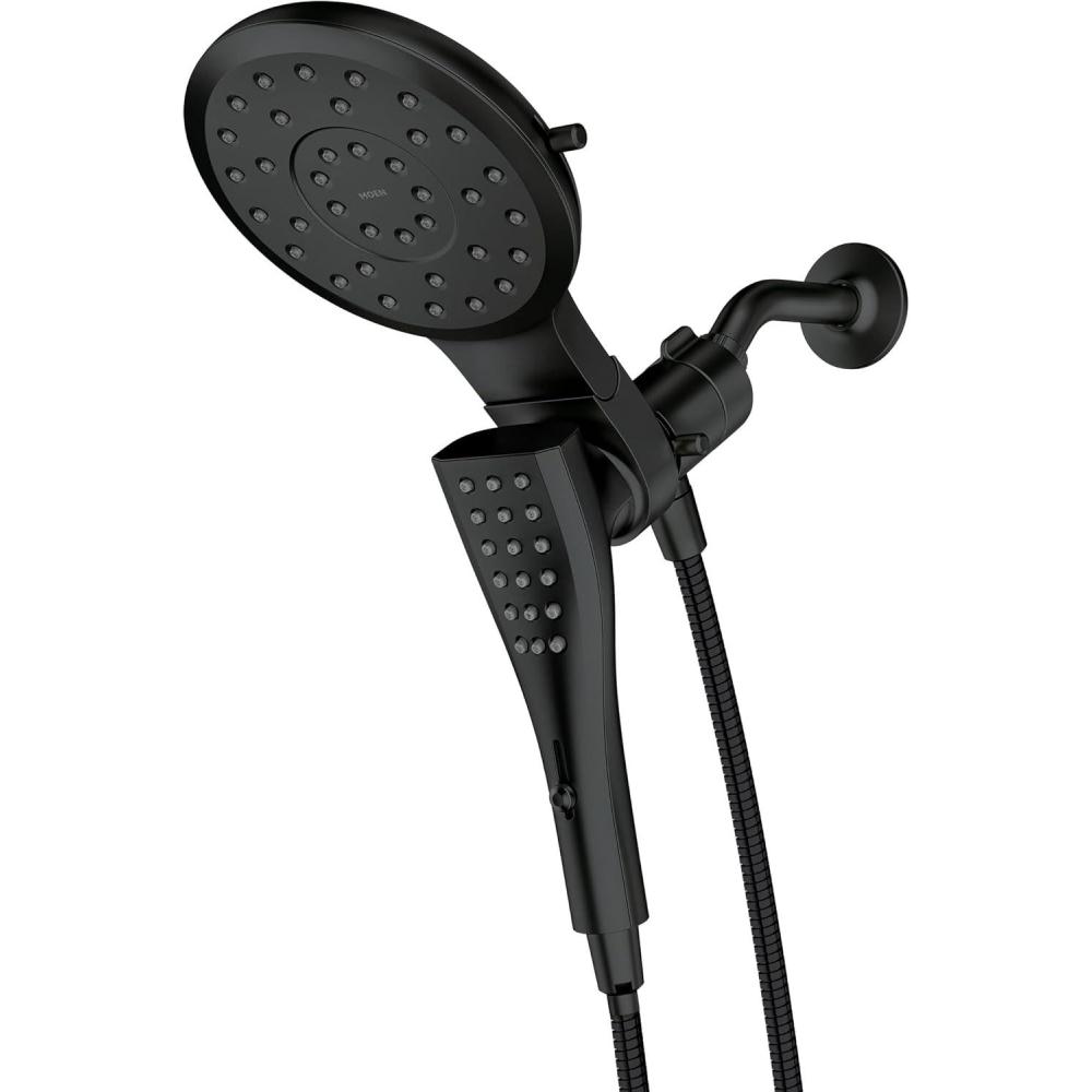 image:imageMoen Verso Brushed Nickel EightFunction 7 Wide Spray Shower Head and Detachable Handshower Combo with 72 Hose 220C3BNMatte Black