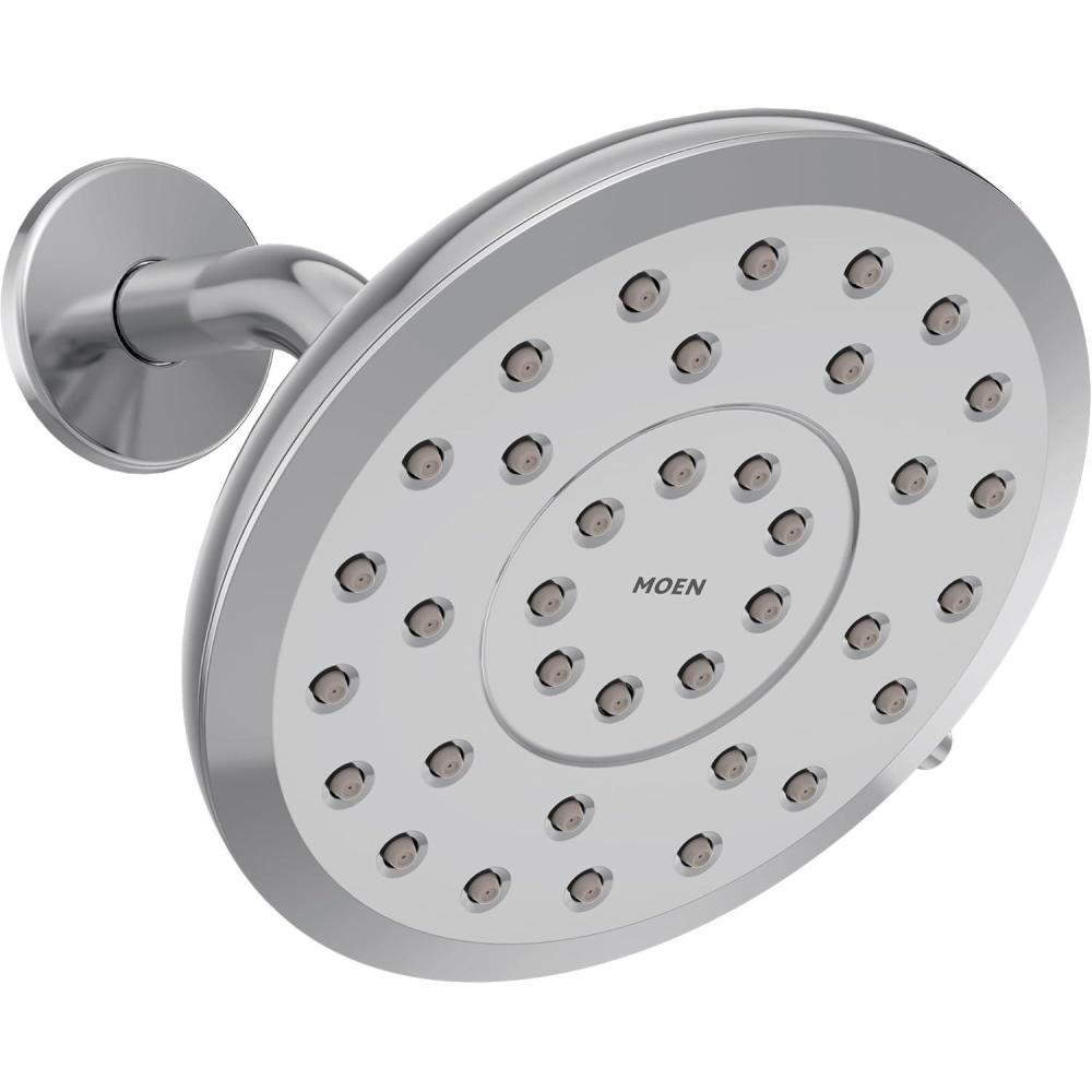 image:imageMoen Verso EcoPerformance Infiniti Dial Round Rain Shower Head 6Inch Diameter Spray Head Matte Black 220R6EPBLChrome