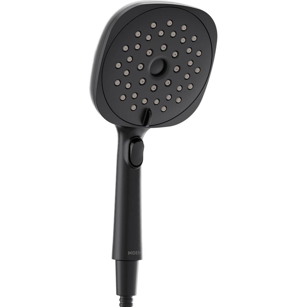 image:imageMoen Verso EcoPerformance Infiniti Dial Square Handheld Shower 6Inch Diameter Spray Head Spot Resist Nickel 220H4EPSRNMatte Black
