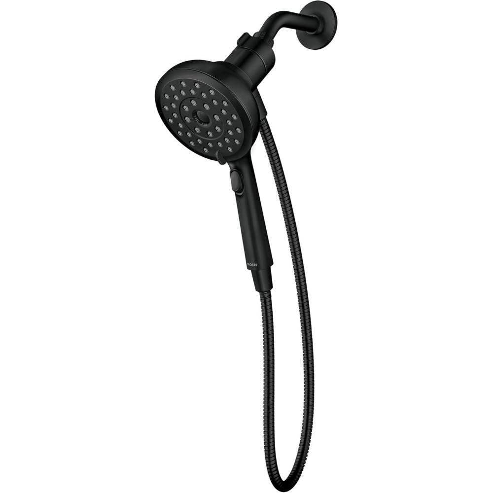 image:imageMoen Verso Handshower Detachable Round Shower Head with Magnetix Docking System 60 Hose Spot Resist Brushed Nickel 220H2SRNMatte Black
