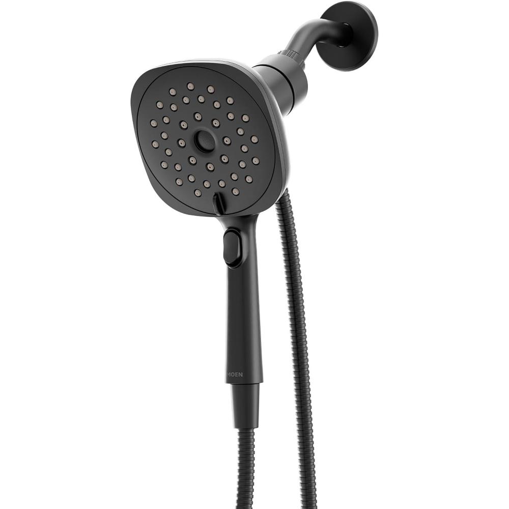 image:imageMoen Verso Infiniti Dial Square Handheld Shower 5Inch Diameter Spray Head Matte Black 220H5BLMatte Black