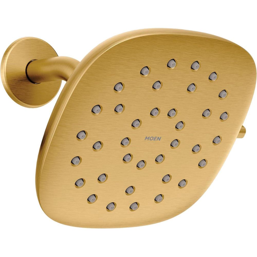 image:imageMoen Verso Infiniti Dial Square Rain Shower Head 7Inch Diameter Spray Head Matte Black 220R5BLBrushed Gold