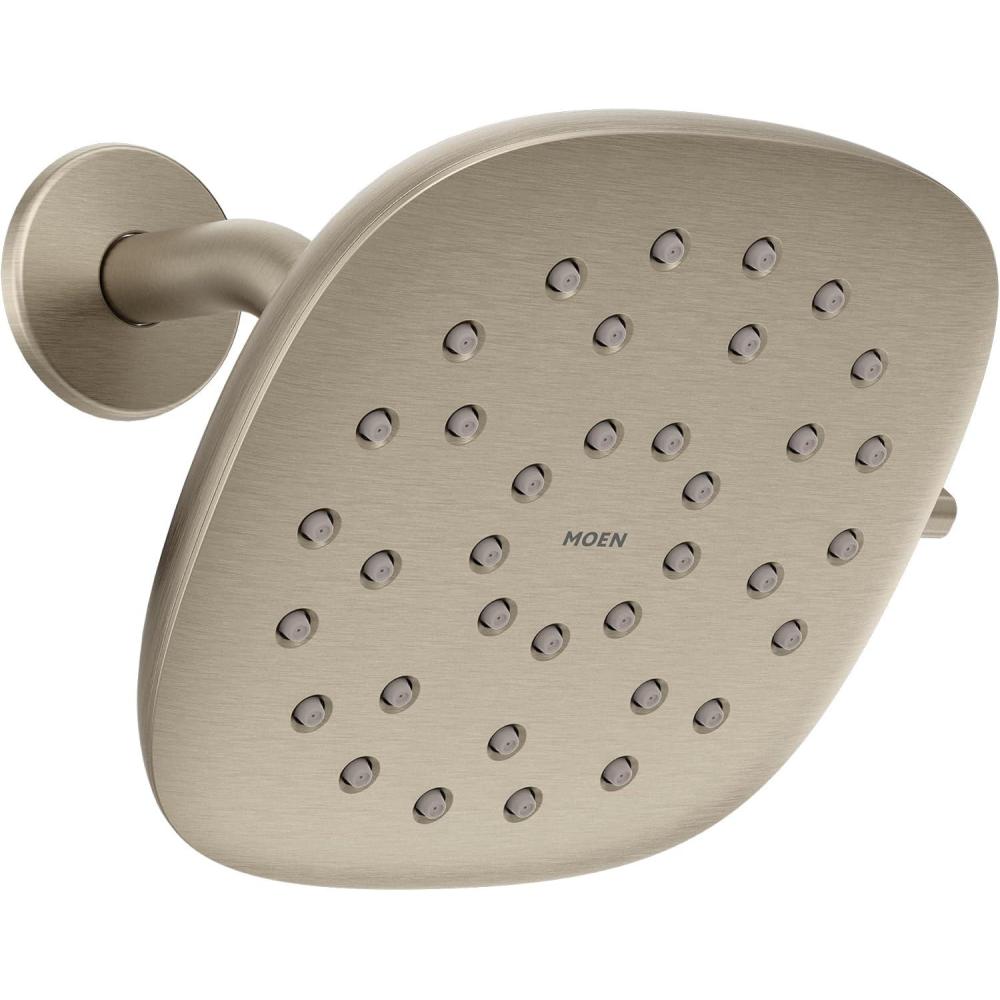image:imageMoen Verso Infiniti Dial Square Rain Shower Head 7Inch Diameter Spray Head Matte Black 220R5BLBrushed Nickel