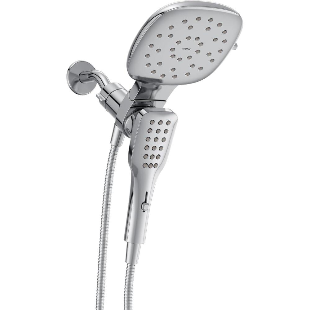 image:imageMoen Verso Infiniti Dial Square Rain Shower Head with Detachable Hand Shower Combo 7Inch Spray Head Chrome 220C5Chrome
