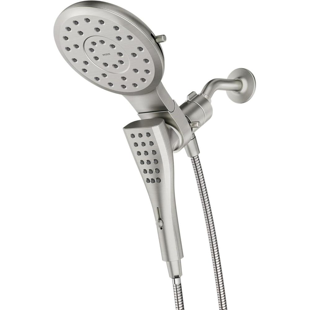 image:imageMoen Verso Matte Black EightFunction 7 Diameter Spray Head Standard with Handshower and 72inch Hose with Eco Performance 220C3EPBLBrushed Nickel
