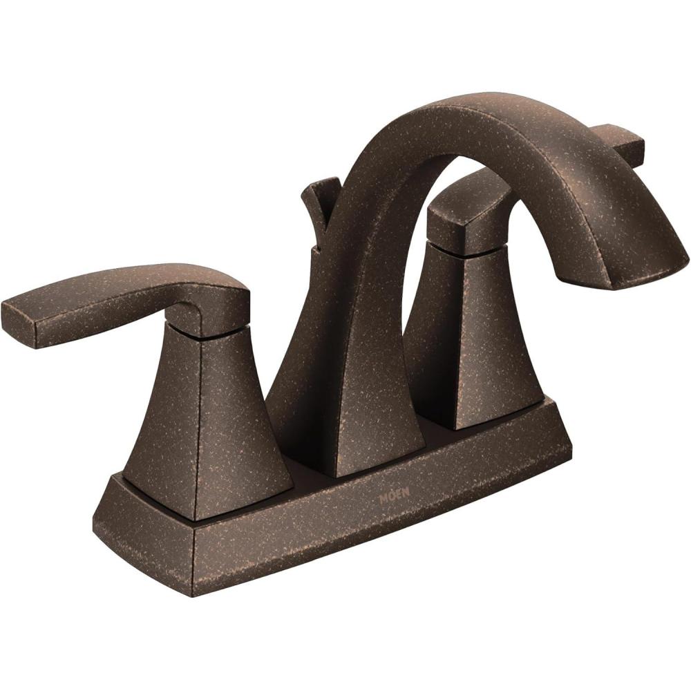image:imageMoen Voss Brushed Gold Transitional TwoHandle High Arc Centerset Bathroom Faucet for 4Inch 3Hole Setup 6901BGOil Rubbed Bronze
