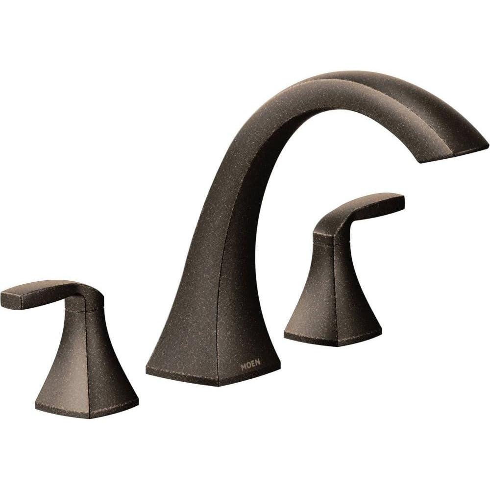 image:imageMoen Voss Brushed Gold TwoHandle Deck Mount Roman Tub Faucet Trim Kit Valve Required T693BGBronze
