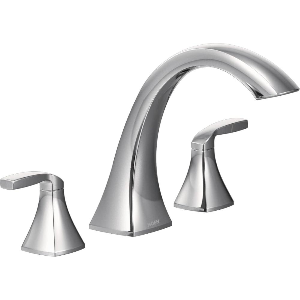 image:imageMoen Voss Brushed Gold TwoHandle Deck Mount Roman Tub Faucet Trim Kit Valve Required T693BGChrome