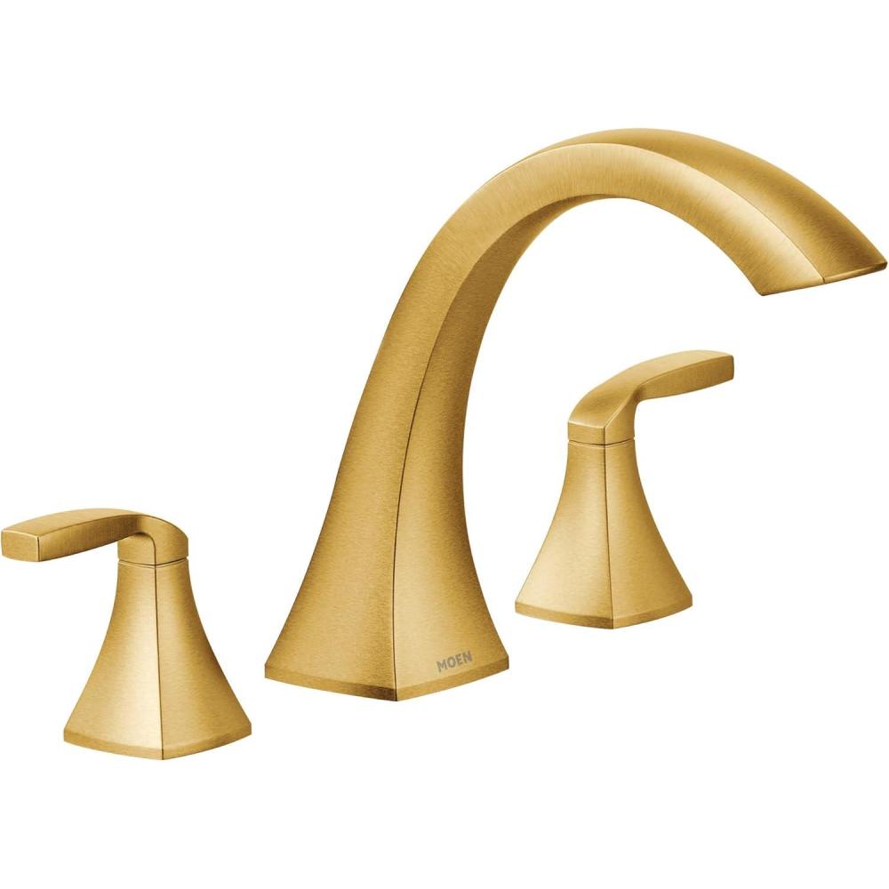 image:imageMoen Voss Brushed Gold TwoHandle Deck Mount Roman Tub Faucet Trim Kit Valve Required T693BGGold