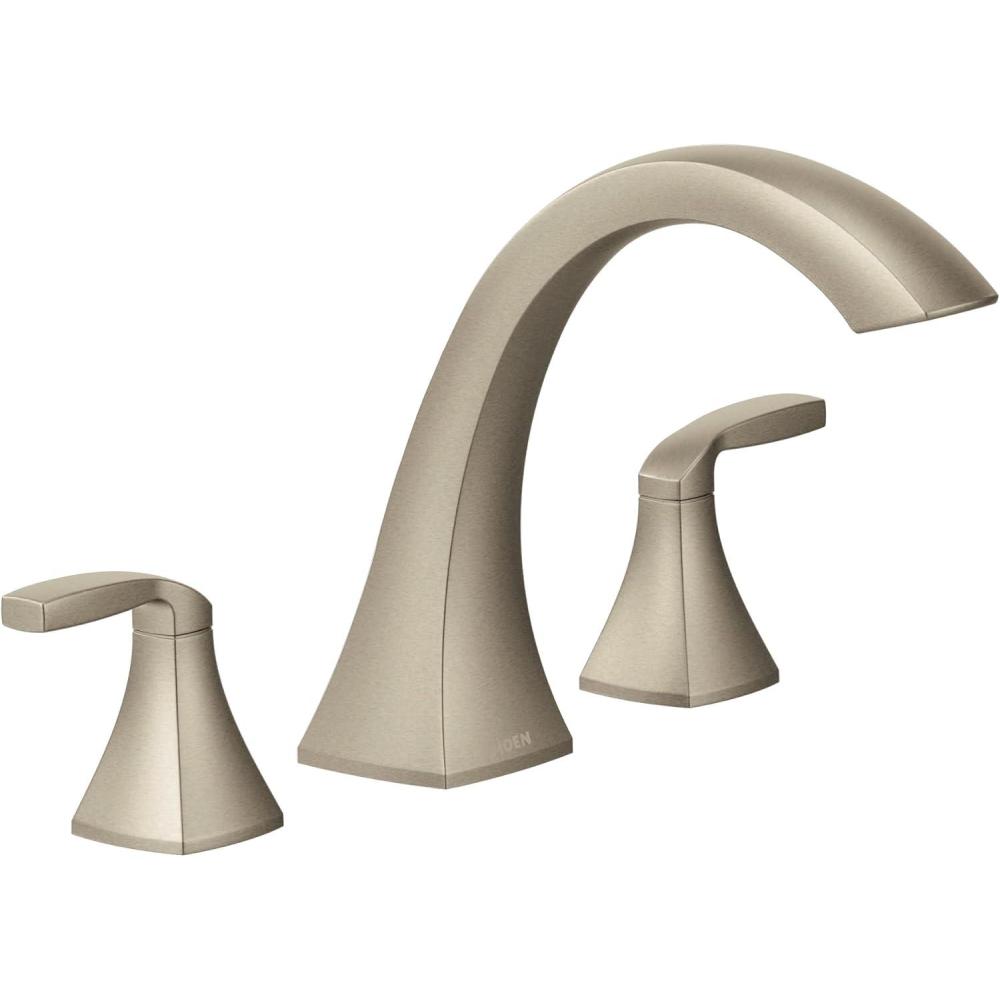 image:imageMoen Voss Brushed Gold TwoHandle Deck Mount Roman Tub Faucet Trim Kit Valve Required T693BGNickel