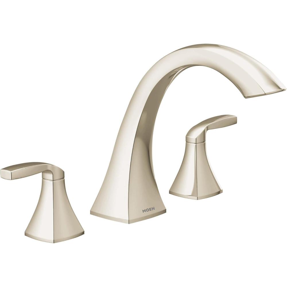image:imageMoen Voss Brushed Gold TwoHandle Deck Mount Roman Tub Faucet Trim Kit Valve Required T693BGPolished Nickel