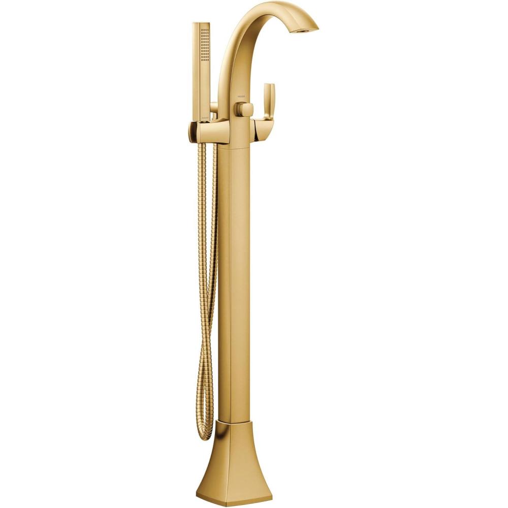 image:imageMoen Voss Brushed Nickel OneHandle Freestanding Floor Mount Tub Filler Freestanding Bathtub Faucet with Handshower 695BNBrushed Gold