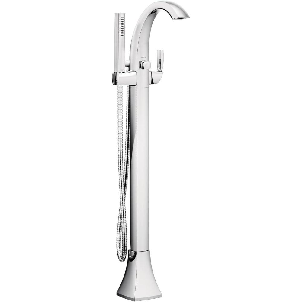 image:imageMoen Voss Brushed Nickel OneHandle Freestanding Floor Mount Tub Filler Freestanding Bathtub Faucet with Handshower 695BNChrome