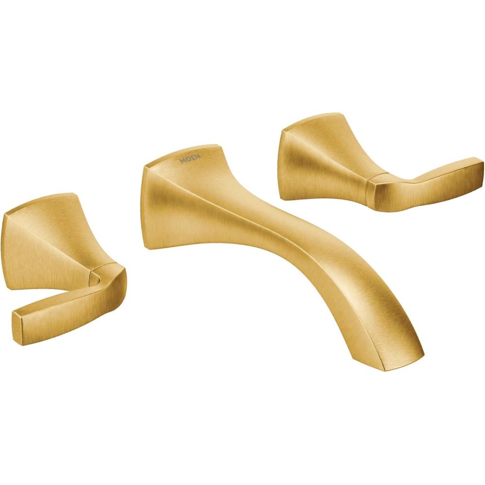 image:imageMoen Voss TwoHandle Wall Mount Bathroom Faucet Trim Kit Valve Required Chrome T6906Gold