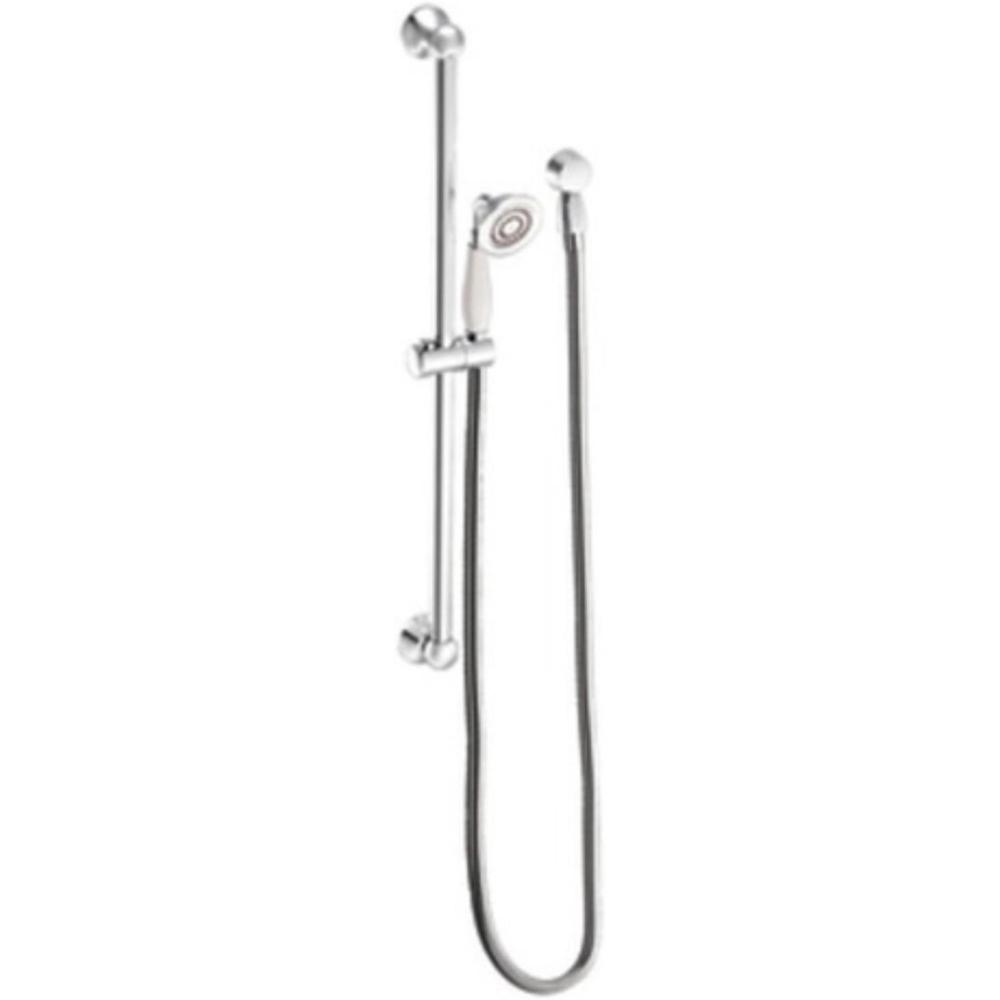 image:imageMoen Weymouth Chrome Traditional EcoPerformance Handshower Handheld Shower with 30Inch Slide Bar and 69Inch Metal Hose S12107EPPolished Nickel