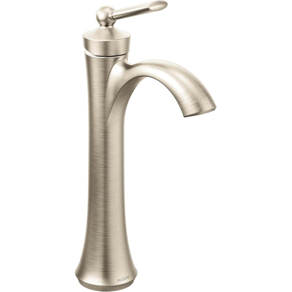image:imageMoen Wynford Chrome OneHandle High Arc Vessel Sink Bathroom Faucet 4507Brushed Nickel