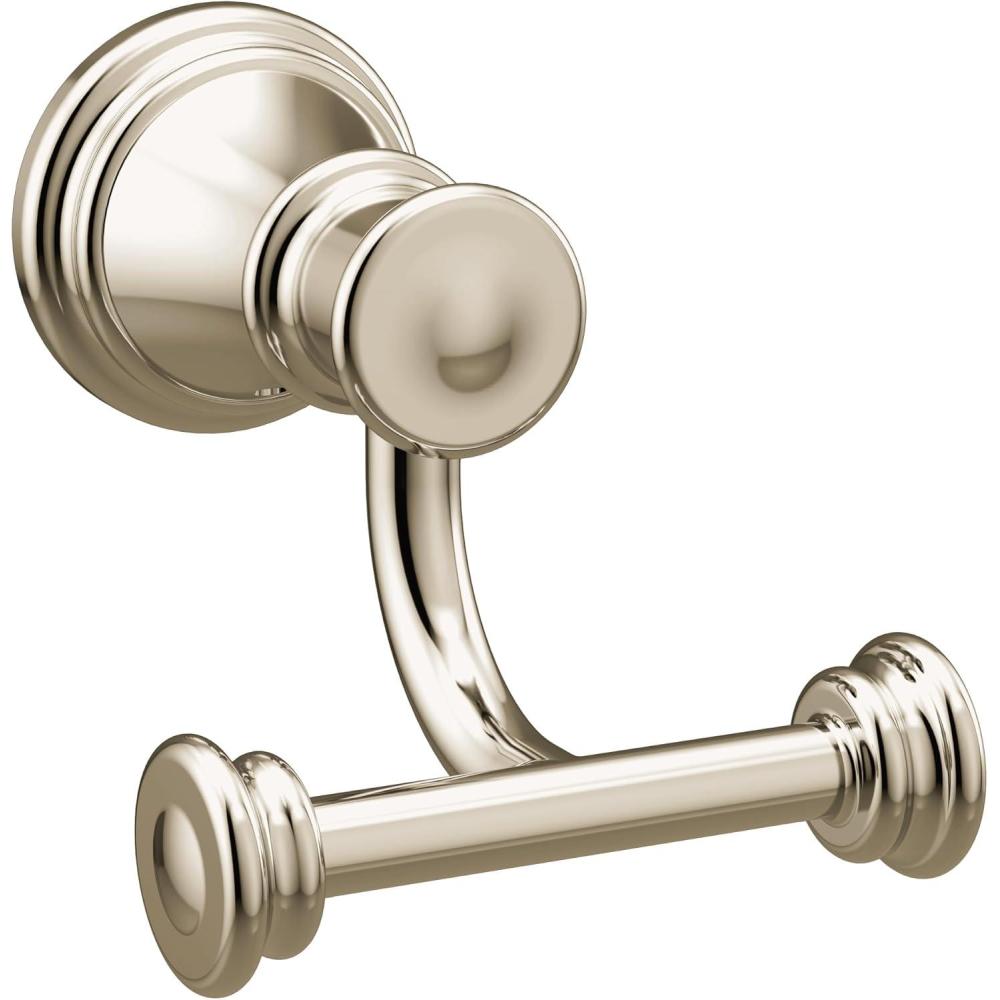 image:imageMoen YB6403ORB Belfield Double Robe Hook Oil Rubbed BronzePolished Nickel
