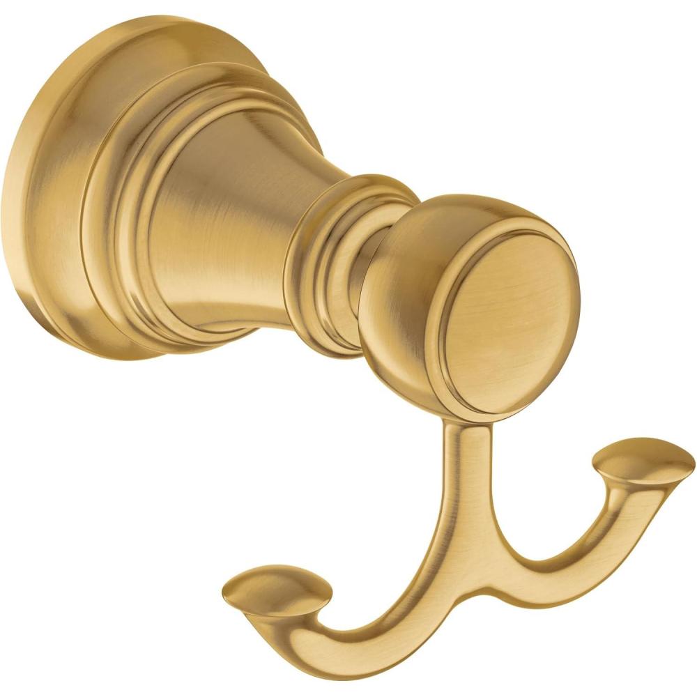image:imageMoen YB8403BG Weymouth Double Robe Hook Brushed GoldBrushed Gold