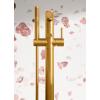 Moen Align Brushed Gold One-Handle Freestanding Floor Mount Tub Filler, Freestanding Tub Faucet with Handshower, 395BG(Brushed Gold)