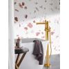 Moen Align Brushed Gold One-Handle Freestanding Floor Mount Tub Filler, Freestanding Tub Faucet with Handshower, 395BG(Brushed Gold)