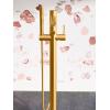 Moen Align Brushed Gold One-Handle Freestanding Floor Mount Tub Filler, Freestanding Tub Faucet with Handshower, 395BG(Brushed Gold)