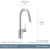 Moen Align Spot Resist Stainless Motionsense Wave Sensor Touchless One-Handle High Arc Spring Pulldown Kitchen Faucet with Sprayer, 5923EWSRS(Spot Resist Black Stainless)