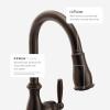 Moen Arbor Oil Rubbed Bronze Motionsense Two-Sensor Touchless One-Handle Pulldown Kitchen Faucet, Single Hole Kitchen Sink Faucet Featuring Power Boost for a Faster Clean, 7594EORB