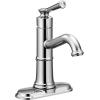 Moen Belfield Chrome One-Handle Bathroom Sink Faucet with Drain Assembly and Optional Deckplate, 6402(Chrome)