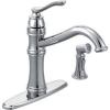 Moen Belfield Oil Rubbed Bronze Traditional One Handle High Arc Kitchen Faucet with Side Spray and Optional Deckplate Included, 7245ORB(Chrome)