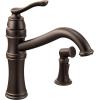 Moen Belfield Oil Rubbed Bronze Traditional One Handle High Arc Kitchen Faucet with Side Spray and Optional Deckplate Included, 7245ORB(Oil Rubbed Bronze)