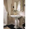 Moen Brushed Gold Flara One-Handle Single Hole Bathroom Faucet with Drain Assembly, S6981BG(Polished Nickel)