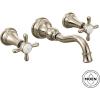 Moen Brushed Gold Weymouth 2-Handle Wall Mount High-Arc Bathroom Faucet (Valve Sold Separately), TS42112BG(Brushed Gold)