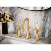 Moen Colinet Brushed Gold Traditional Cross Handle Wall Mount Bathroom Faucet Trim, Valve Required, TS44105BG(Brushed Gold)
