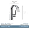 Moen Doux Matte Black One-Handle High Arc Laminar Stream Bathroom Faucet, Contemporary Single Hole Bathroom Sink Faucet, S6910BL(Brushed Nickel)