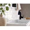Moen Doux Matte Black One-Handle High Arc Laminar Stream Bathroom Faucet, Contemporary Single Hole Bathroom Sink Faucet, S6910BL(Matte Black)