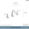Moen Eva Chrome Two-Handle High Arc Widespread Bathroom Sink Faucet for 3-Hole Setups with Valve Included, TV6420