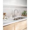 Moen Genta LX Motionsense Wave Sensor Touchless Matte Black One-Handle High Arc Pulldown Modern Kitchen Faucet Featuring Power Clean, 7882EWBL(Chrome)