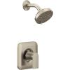 Moen Genta LX Pressure Balancing Eco-Performance Modern Shower Trim with Showerhead and Lever Handle, Posi-Temp Valve Required, Chrome, T2472EP(Brushed Nickel)