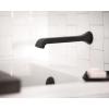 Moen Genta LX Single Handle Wall Mount Tub Filler, Contemporary High Flow Tub Faucet with 10-Inch Spout Reach, Brushed Nickel, WT901BN(Matte Black)