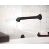 Moen Genta LX Single Handle Wall Mount Tub Filler, Contemporary High Flow Tub Faucet with 10-Inch Spout Reach, Brushed Nickel, WT901BN(Matte Black)
