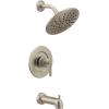 Moen Gibson Chrome Posi-Temp Pressure Balancing Modern Tub and Shower Trim with 8-Inch Rainshower Valve Required, T3003EP(Brushed Nickel)