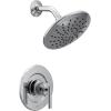 Moen Gibson Posi-Temp Pressure Balancing Modern Shower Trim with 8-Inch Eco-Performance Rainshower Head, Valve Required, Matte Black, T3002EPBL(Chrome)