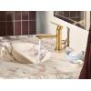 Moen Greenfield Brushed Gold Single Handle Bathroom Sink Faucet with Optional Deckplate, 6504BG