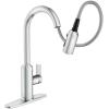 Moen Meena One Handle Kitchen Faucet with Pull Down Sprayer, High Arc Kitchen Sink Faucet Featuring Reflex System and Duralock Quick Connect, Bronzed Gold, 87270BZG(Chrome)