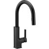 Moen S72308BL STO One-Handle High Arc Pulldown Kitchen Faucet with Power Clean, Matte Black