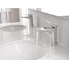Moen S8000 Via One-Handle Modern Bathroom Faucet, Matte Black and Chrome(Chrome)