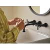 Moen TS44105BL Colinet Traditional Cross Handle Wall Mount Bathroom Faucet Trim, Valve Required, Matte Black(Matte Black)