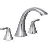 Moen Voss Brushed Gold Two-Handle Deck Mount Roman Tub Faucet Trim Kit, Valve Required, T693BG(Chrome)