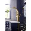 Moen Voss Brushed Nickel One-Handle Freestanding Floor Mount Tub Filler, Freestanding Bathtub Faucet with Handshower, 695BN(Brushed Gold)