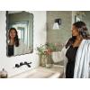 Moen Voss Matte Black 1-Light Dual-Mount Bath Bathroom Vanity Light Fixture with Frosted Glass, YB5161BL
